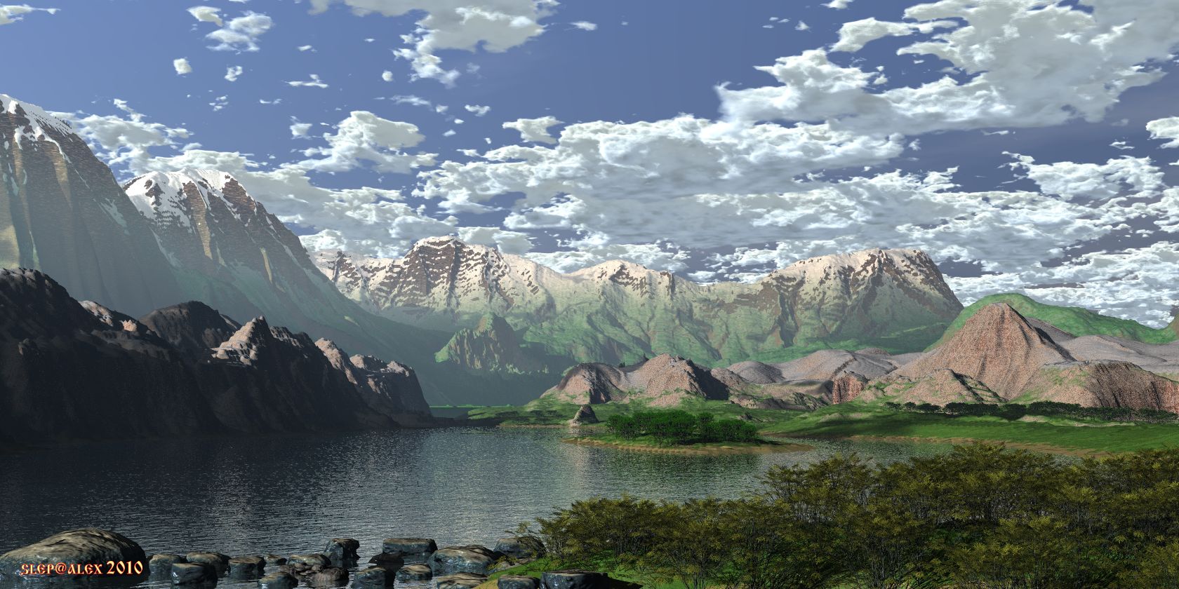 Mountain lake in the morning