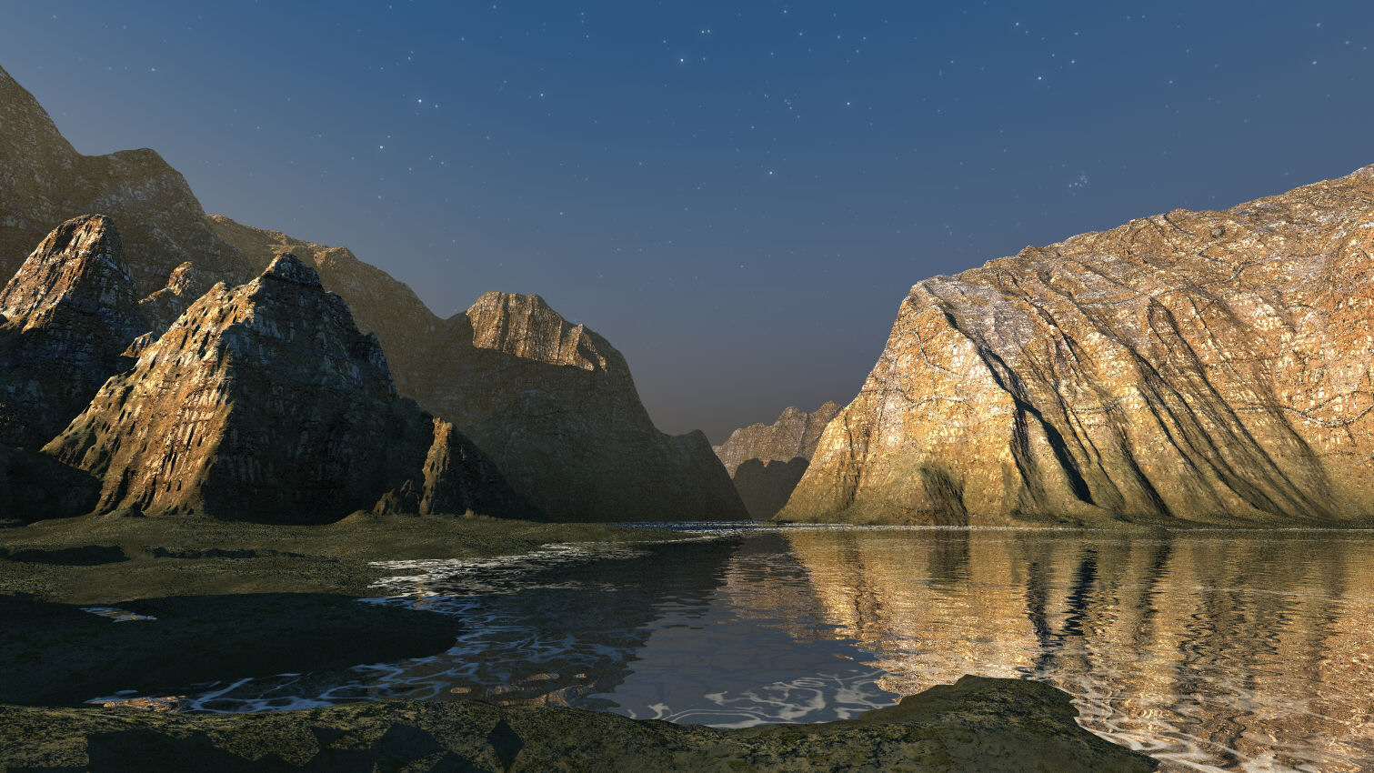 Sunrise at the river mouth.