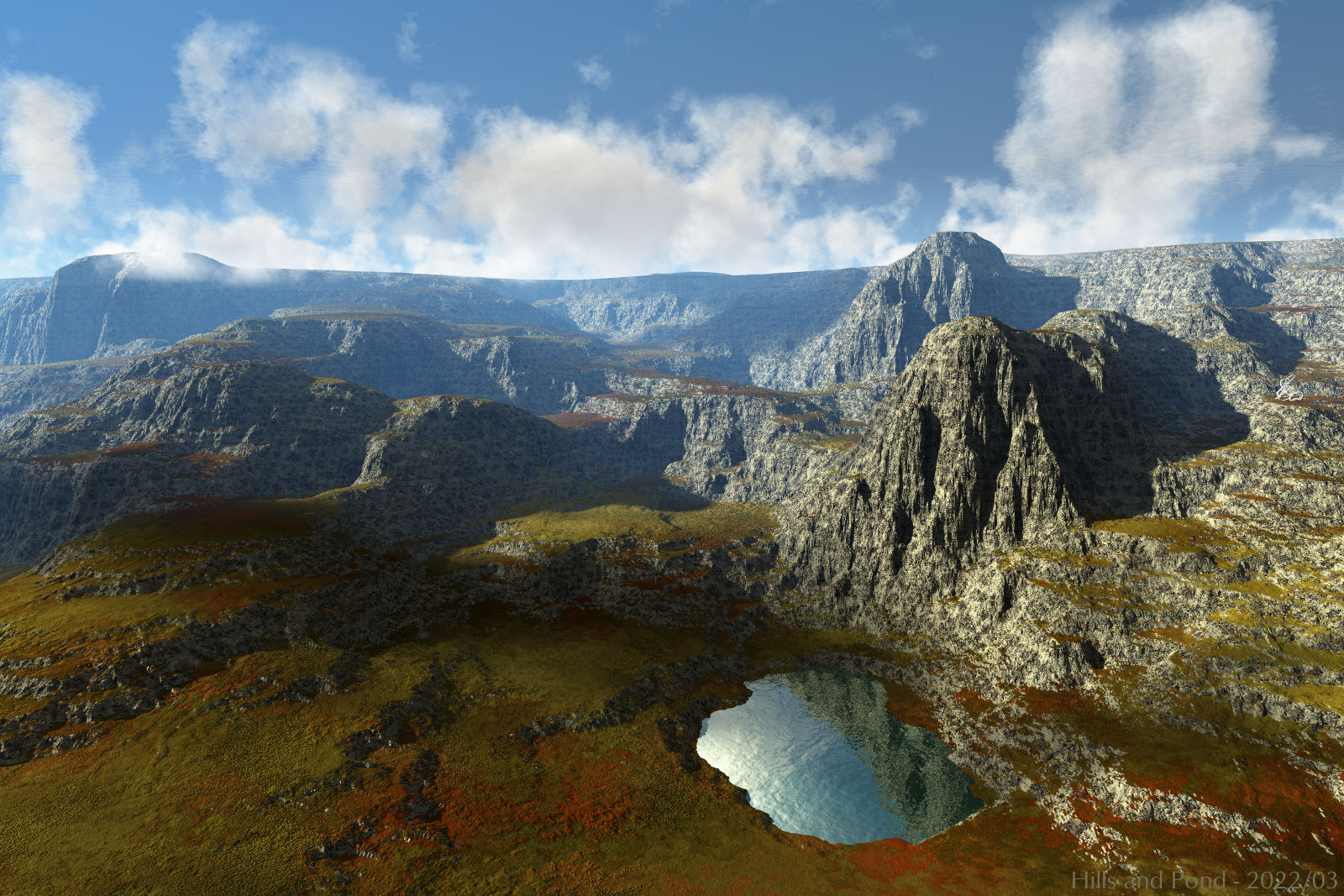 Hills and Pond