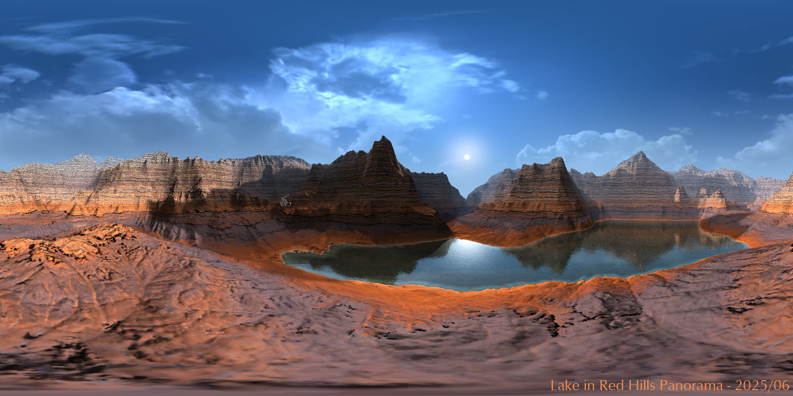 Lake in Red Hills Panorama