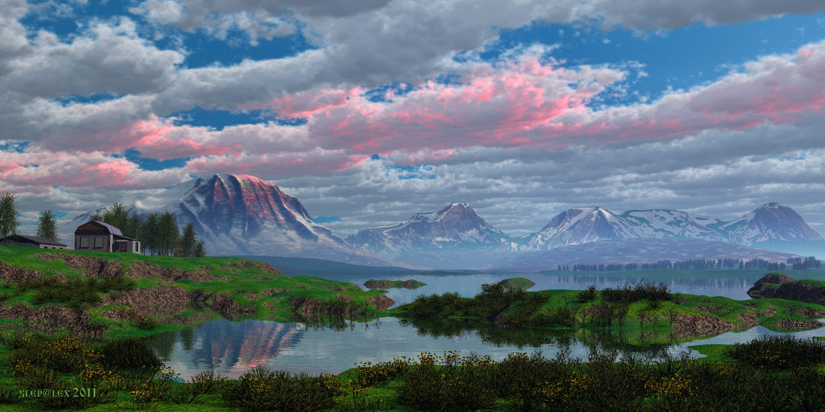 At the foot of the mountains