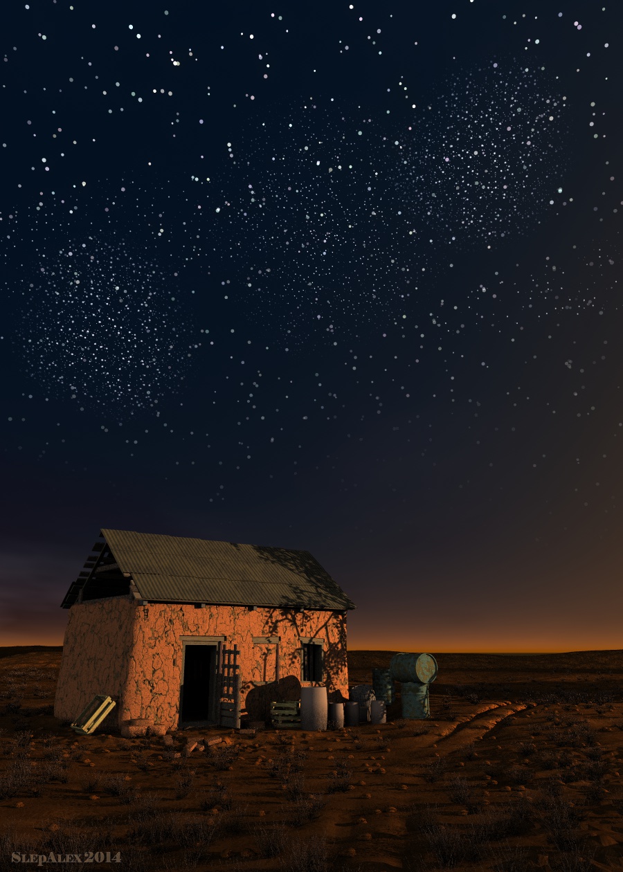 Starry night in the steppe