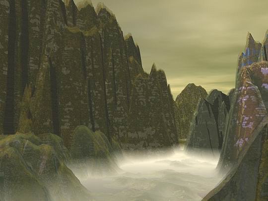 misty cliffs