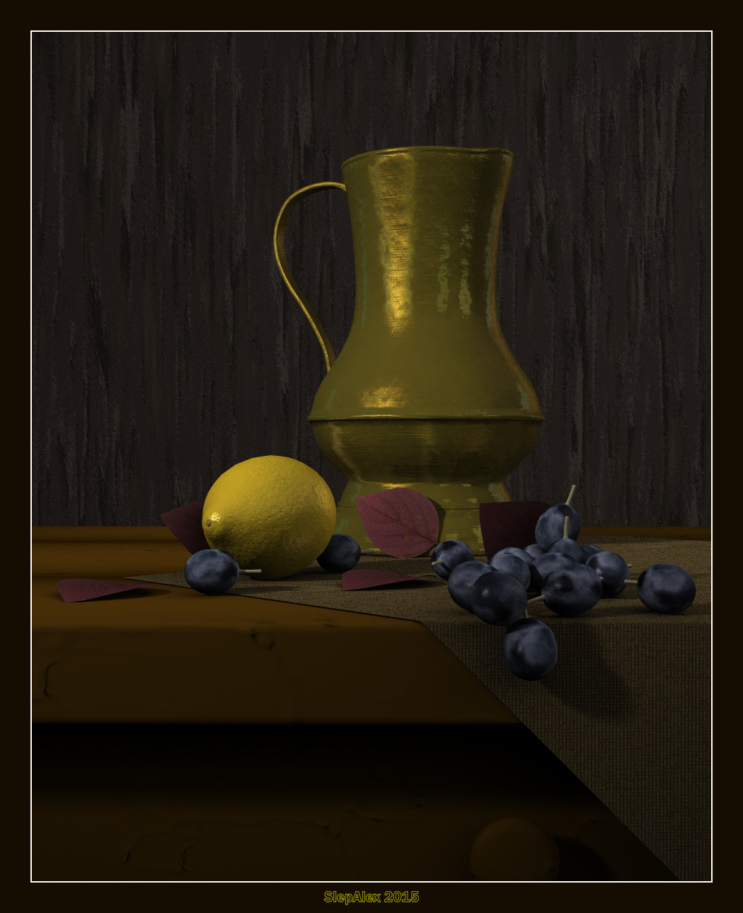 Lemon and grapes