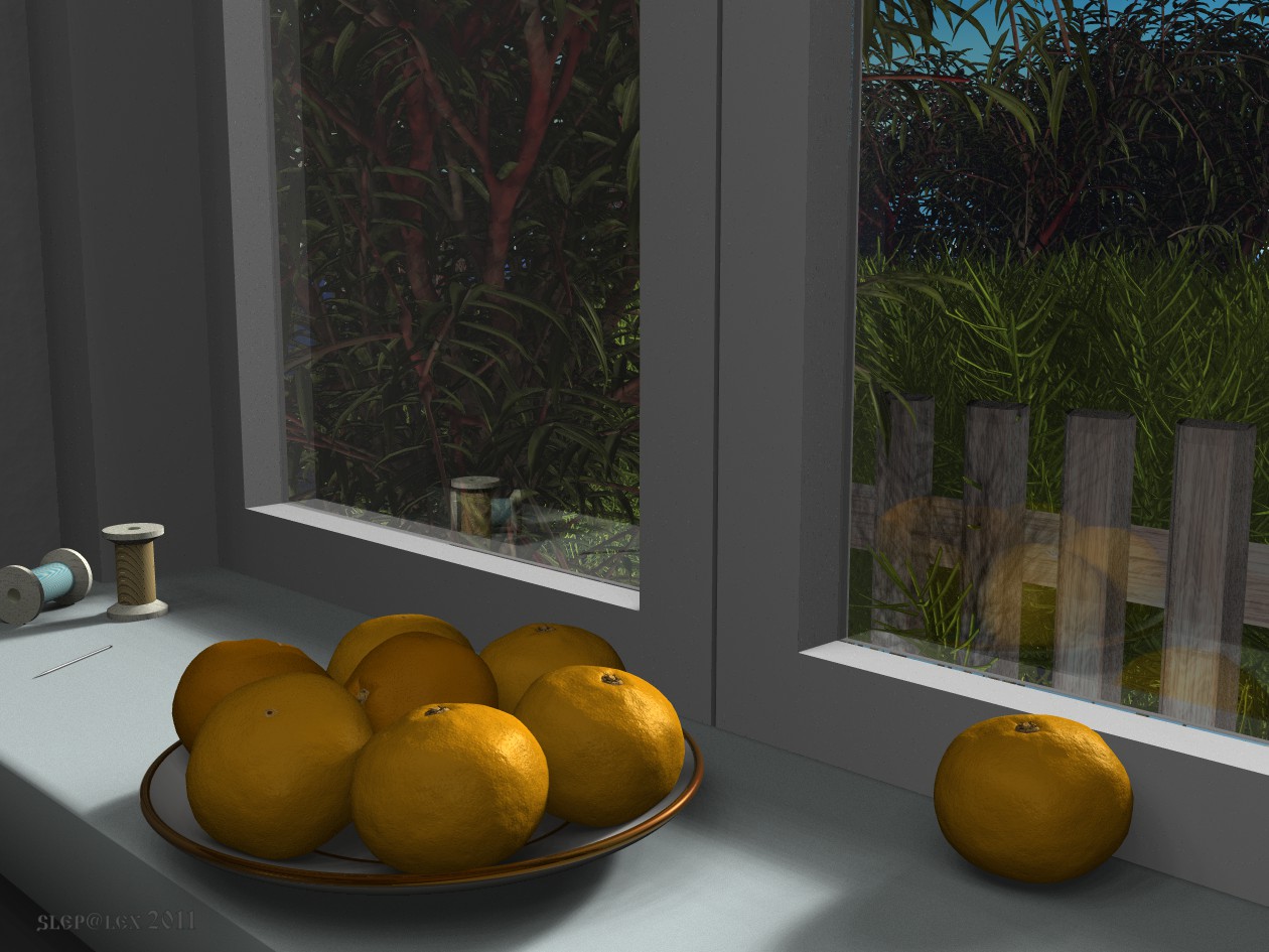 Mandarins on the windowsill