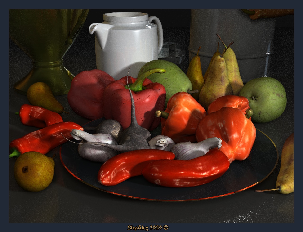 Still life with peppers