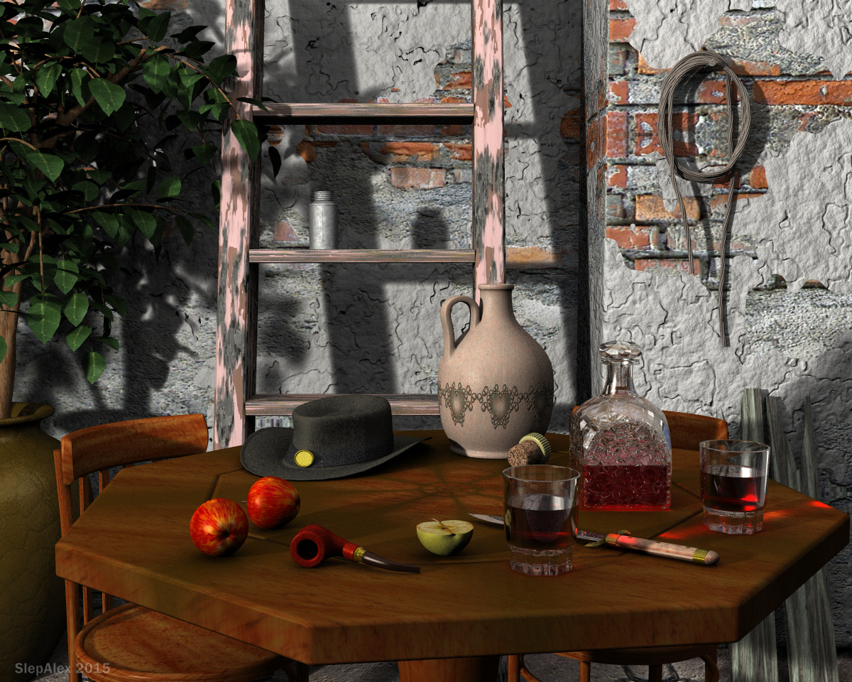 Wine and apples