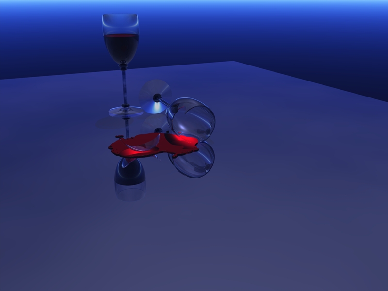 wine glass that fell over and broke