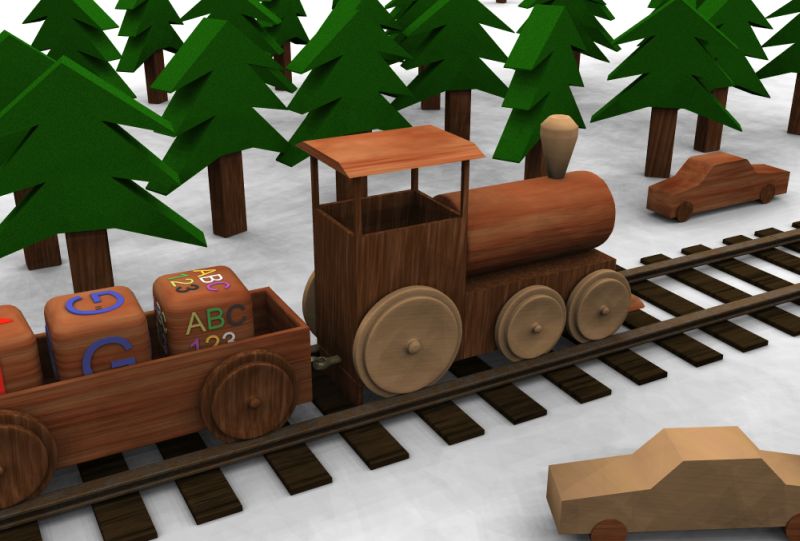woodne toy train