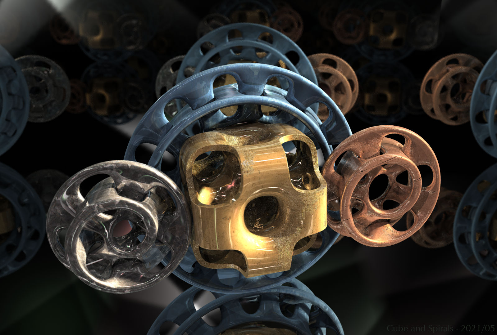 Cube and Spirals