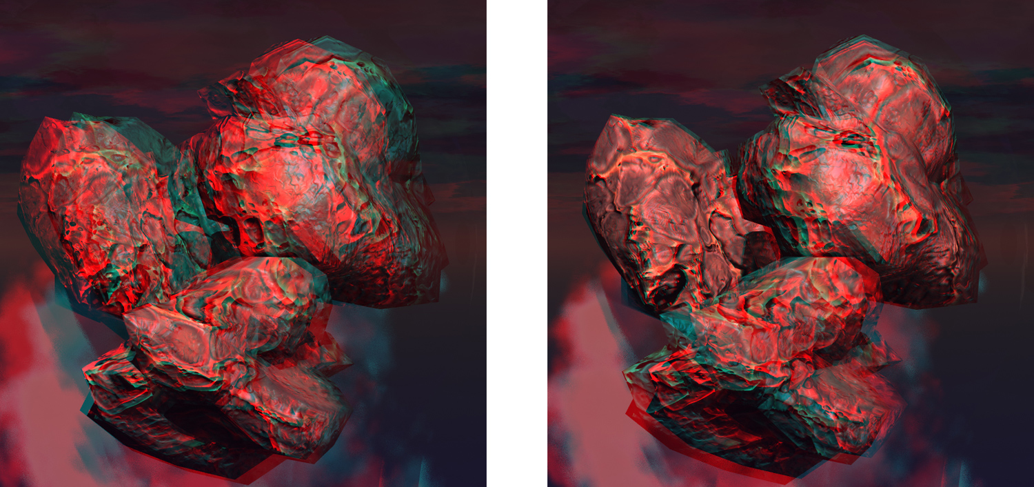 Anaglyph Protruding Objects