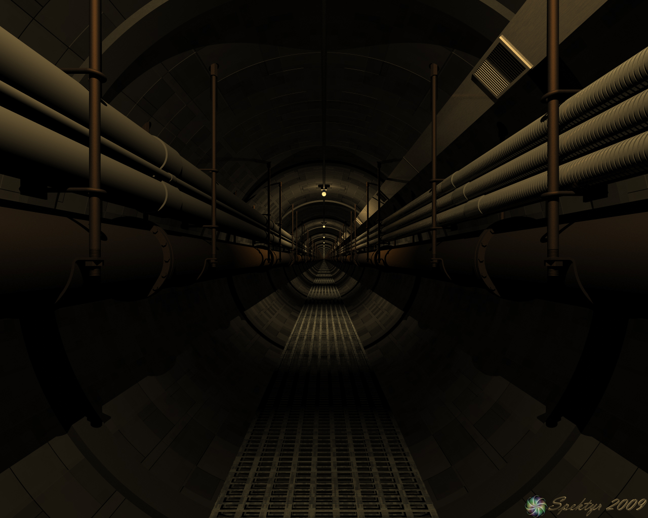 Dark Tunnel with Soft Shadows