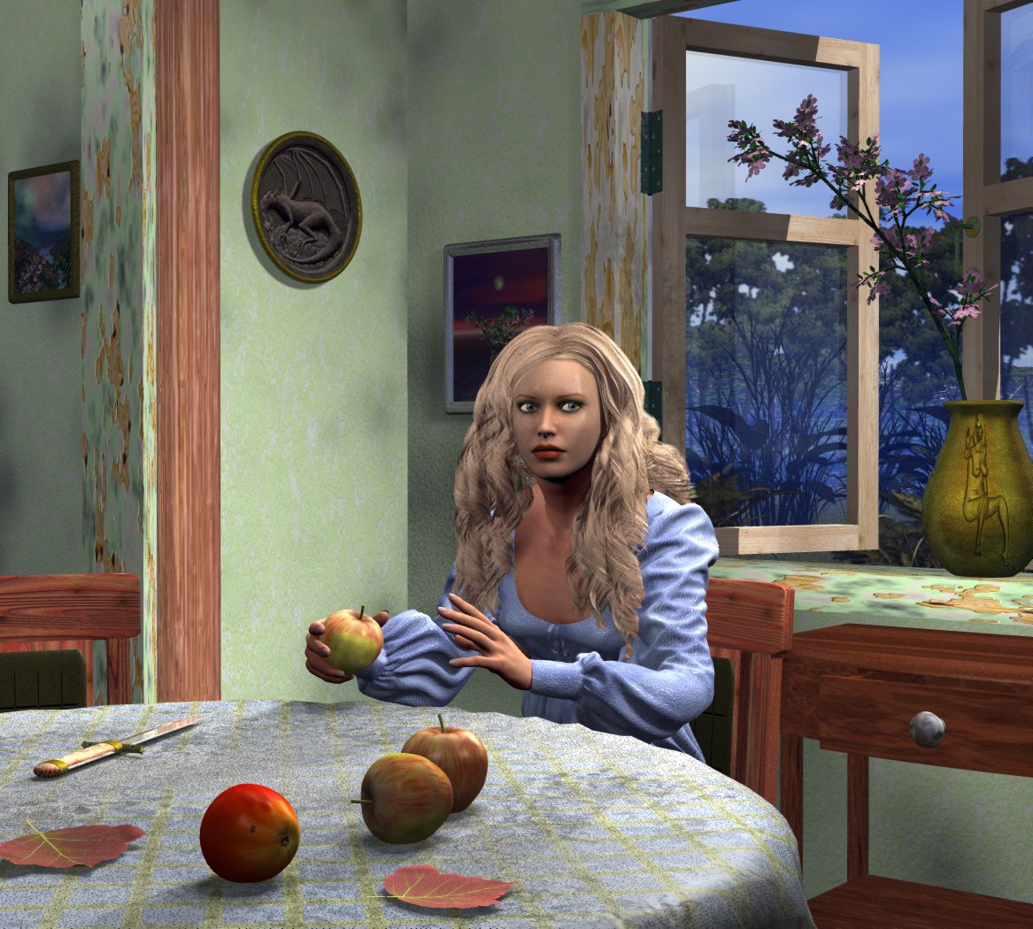 The girl with apples 2