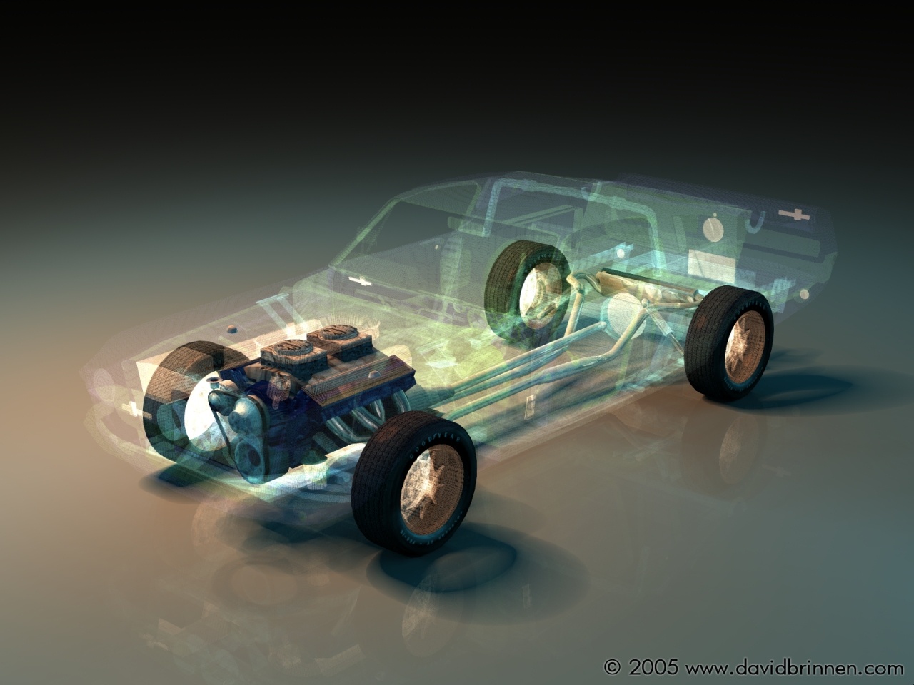 GT500 wireframe render