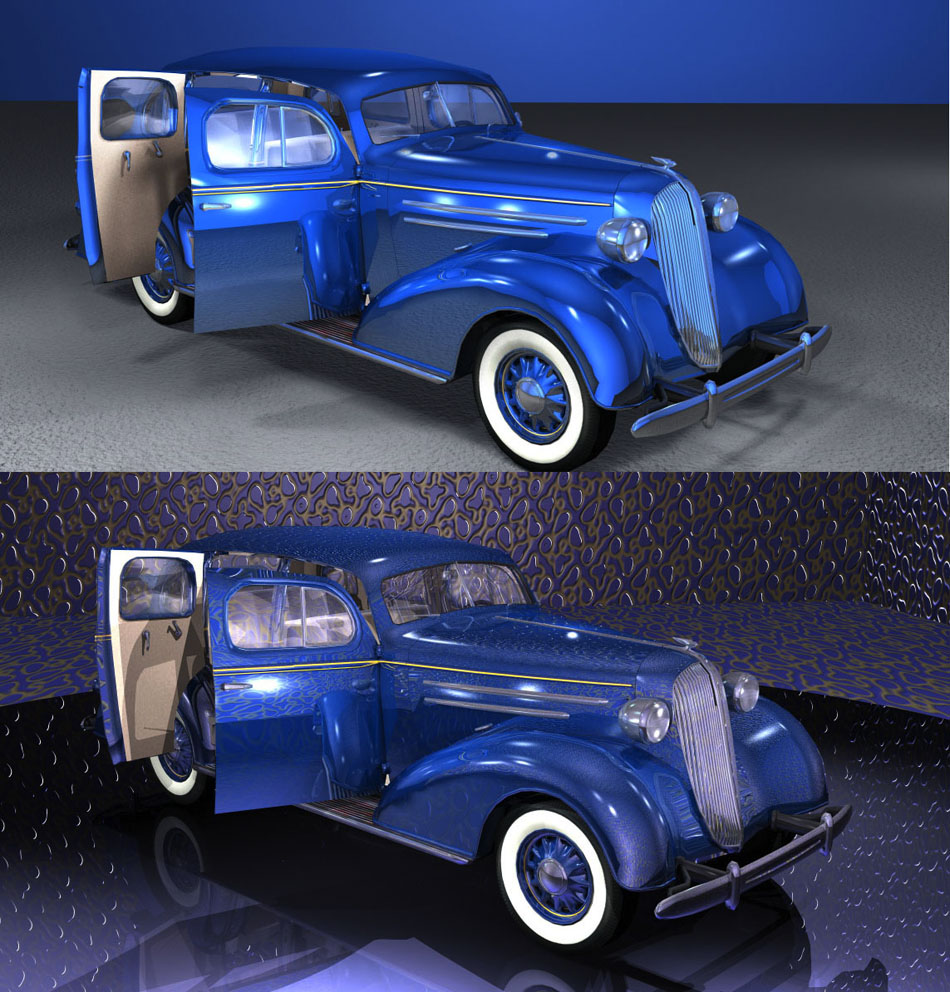 Two Blue Sedans