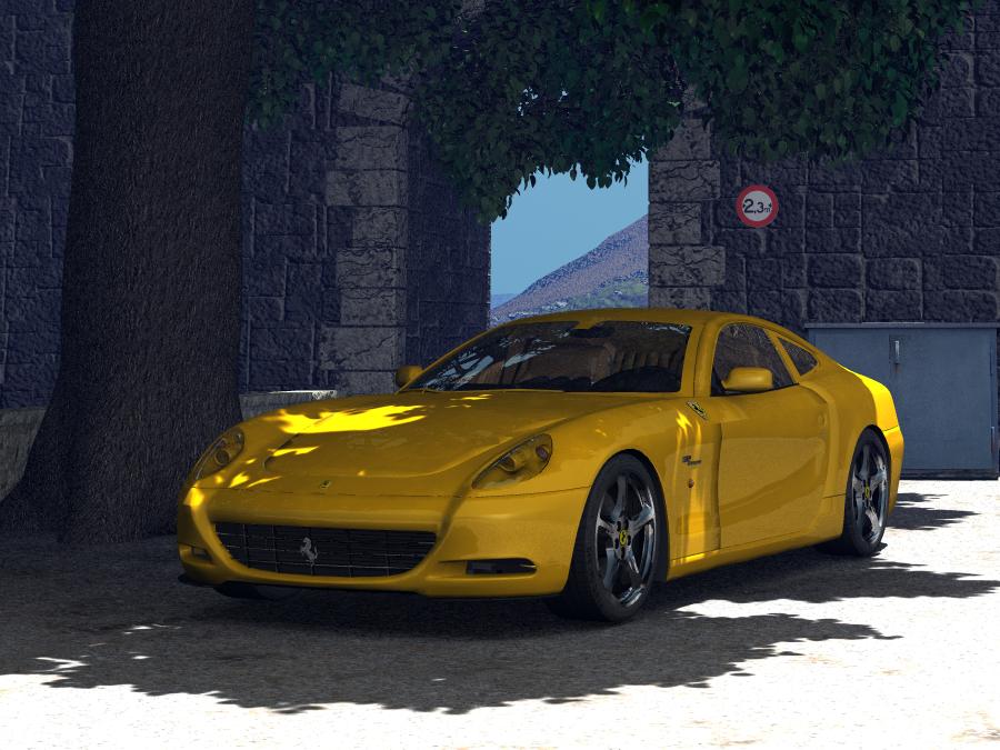Yellow Ferrari 612 Scaglietti