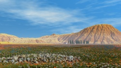 Kazakh steppe in the spring