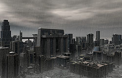 Dark City in Rain