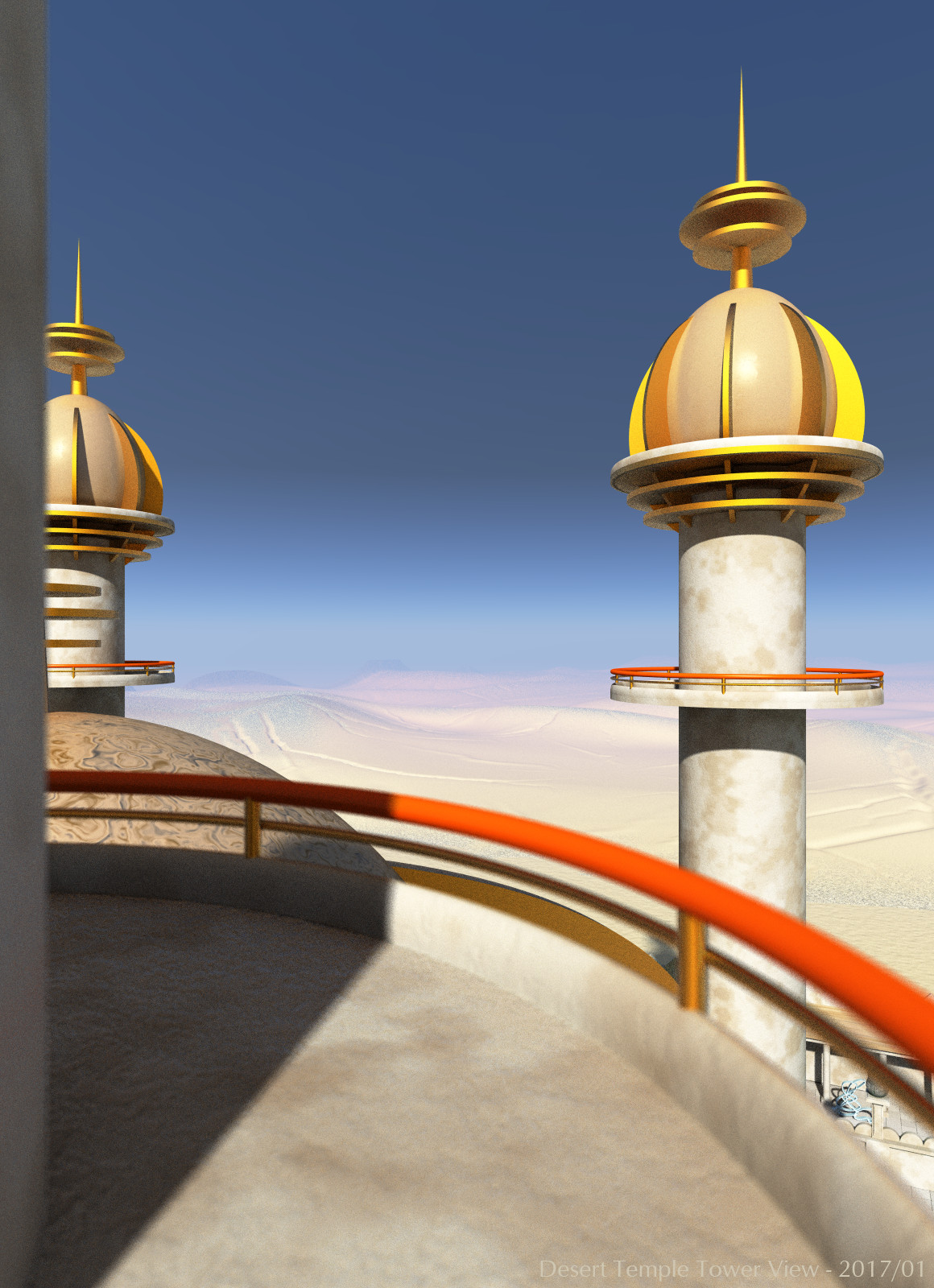Desert Temple Tower View
