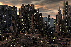 Big City in Dusk
